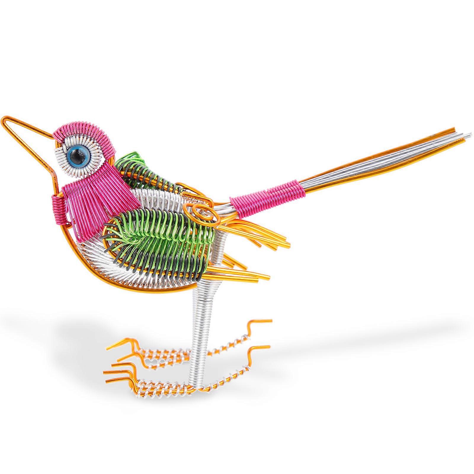 Decorative Bird Aluminum Wire Bird Model Table Decor Indoor Decor 18.5X10X6CM Multi 1Pack