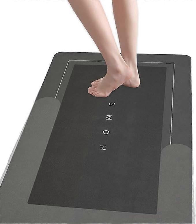Bathroom non-slip mat absorbent soft diatom mud floor mat quick-drying smoke gray