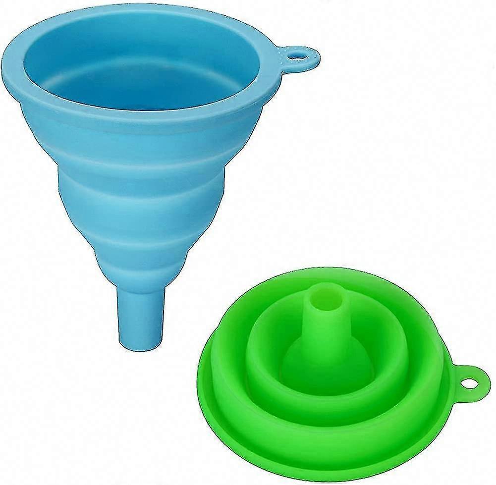 Collapsible Silicone Funnel - Telescopic Kitchen Funnel with Filter for Liquids & Dosing