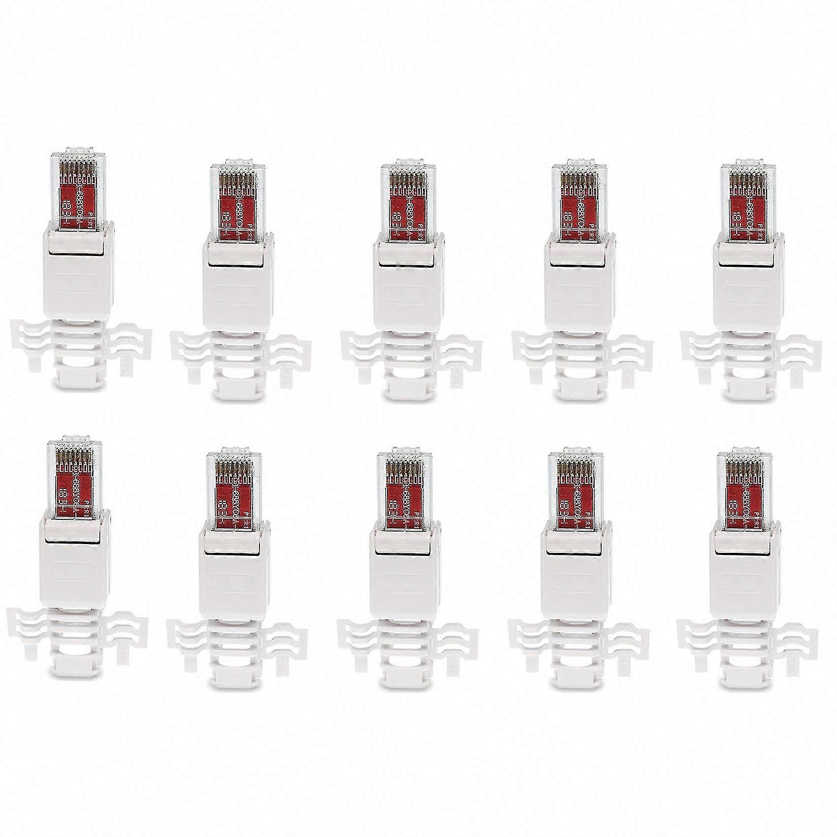 Tool-Free RJ45 Cat6/Cat5/Cat7 LAN UTP Cable Plug - 10 Pack No Tools Needed for Installation
