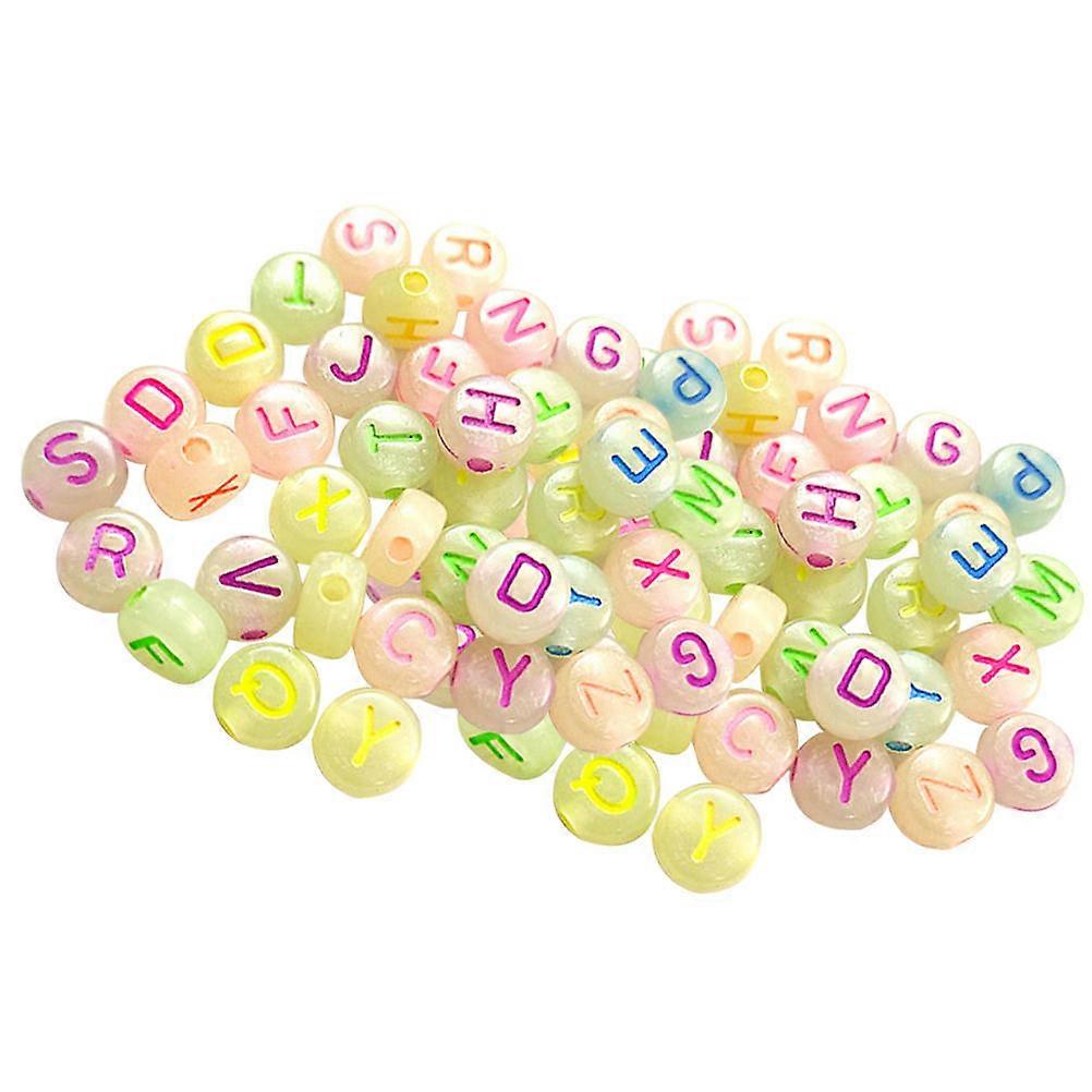 Glow in the Dark Alphabet Beads for DIY Jewelry Making Assorted Color Plastic 720pcs