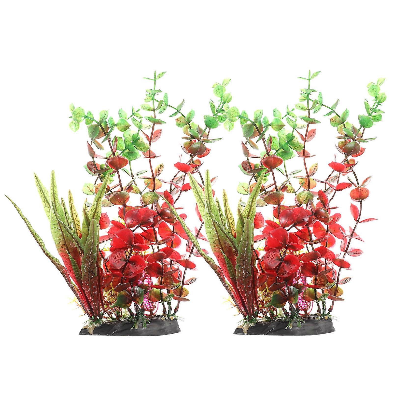 Aquarium Supplies Plastic Aquarium Decor Small Aquarium Decorative Aquatic Plants 11.00X5.50X28.00cm 2Pcs