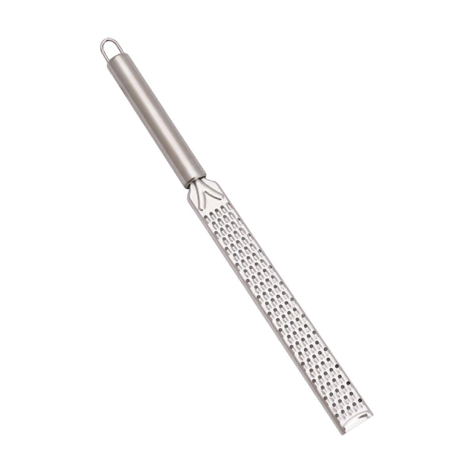 Rectangular stainless steel cheese grater with hanging feature, lemon zester with long handle, manual cheese slicer, easy to use