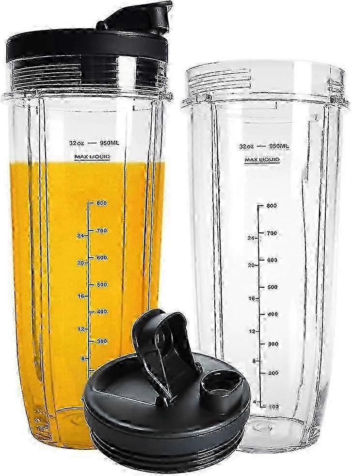 Tazze di ricambio da 32 once per alcune marche, confezioni da 2 con coperchi Sip & Seal, tazza con scala graduata da 950 ml