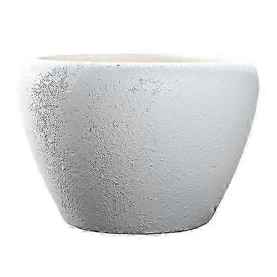 Large Circular Opening Ceramic Planter Pot with Colored Glaze Finish