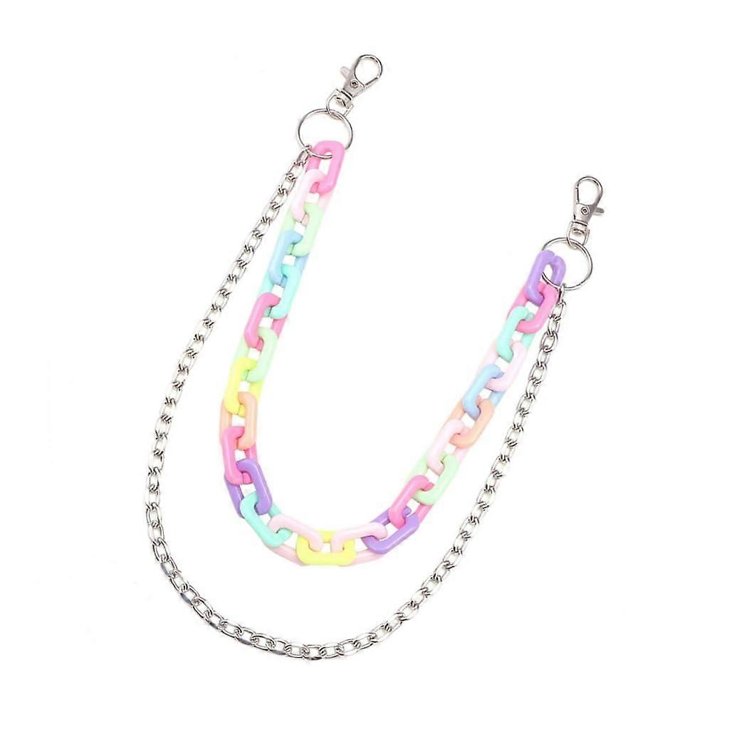 Lightweight acrylic alloy pants chain, doublelayered, candycolored, accessory for festivals and parties, Style 2