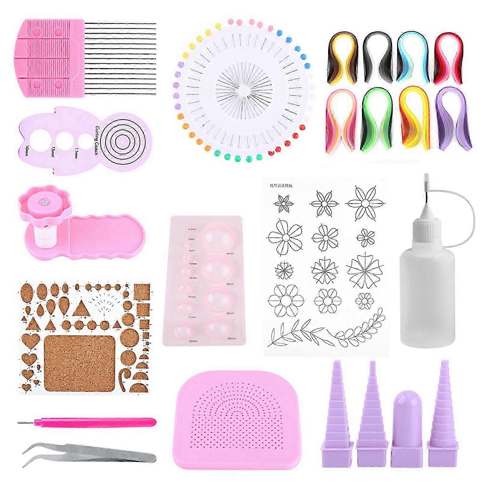 1 Set DIY Quilling Paper Craft Rolling Kit Tools Strips Tweezer For Decoration
