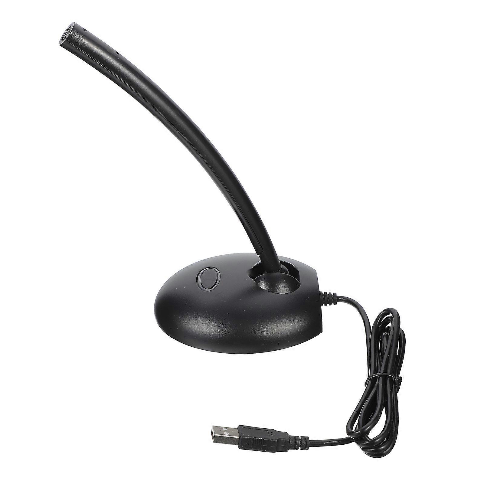 Black PVC Microphone for Home Use with USB Plug and Play Design Simply Ideal for Desktop Recording