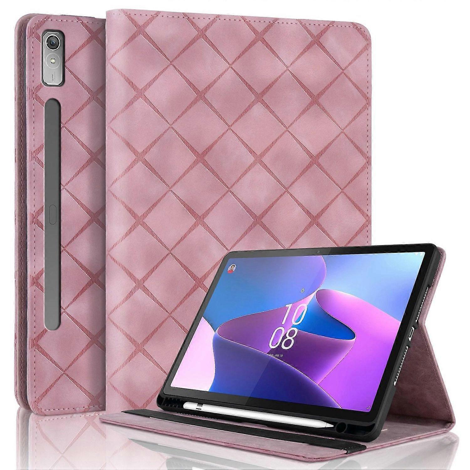 Embossed PU Case For Lenovo Xiaoxin Pad Pro 12.7 2023 / P12 - Pink