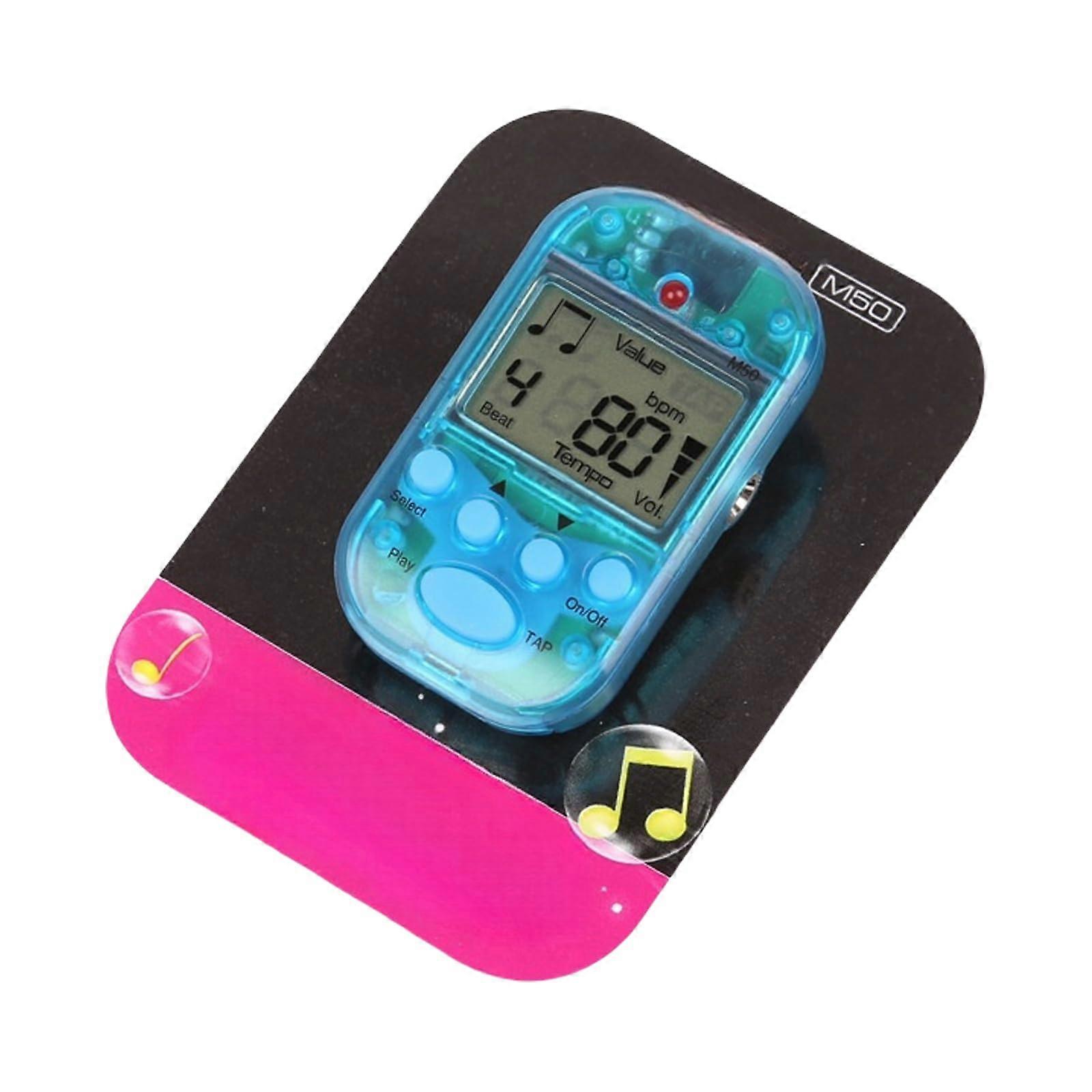 Longevity button, batterypowered metronome, rechargeable guitar piano metronome for outdoor performances transparent / blue