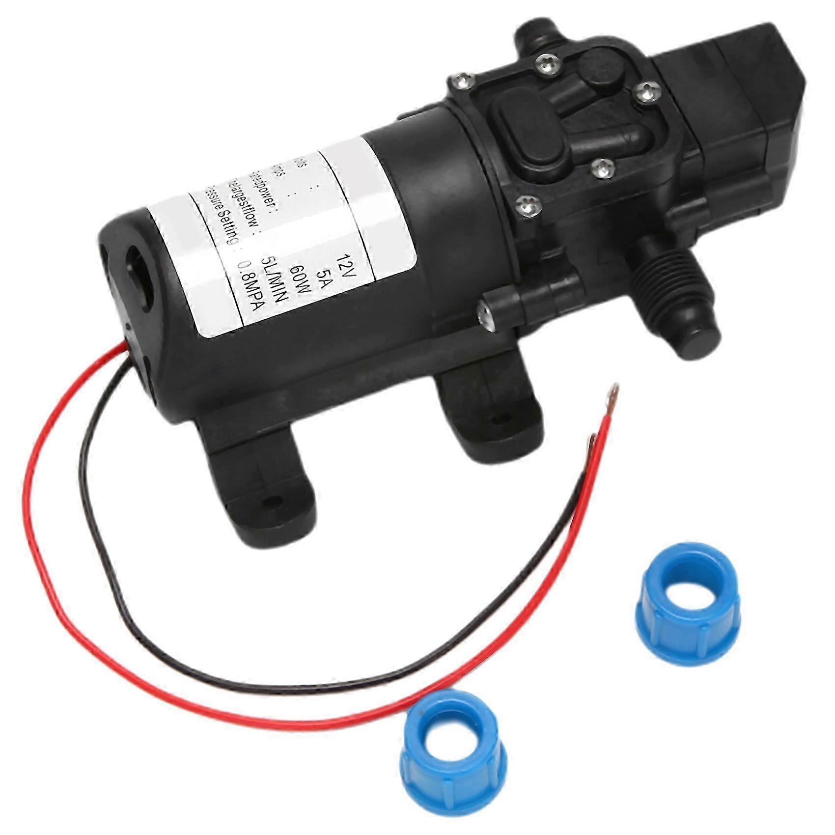 Black DC 12V 60W high-pressure mini membrane water pump automatic shutdown 5L / min Edition 0708
