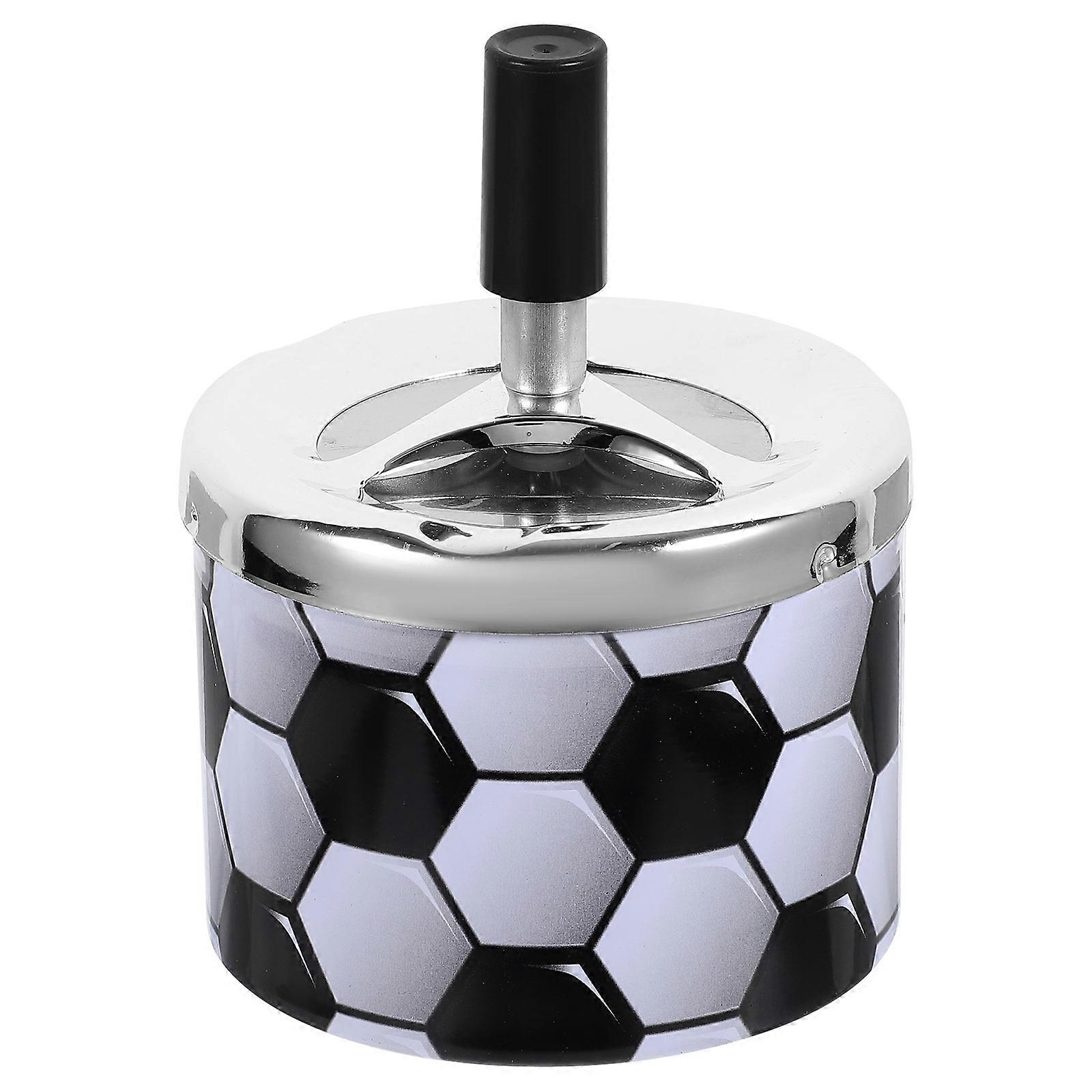 Ashtrays Stainless Steel Smoking Organizer Daily Use Desk Accessory Compact Rotating Lid 1Pack