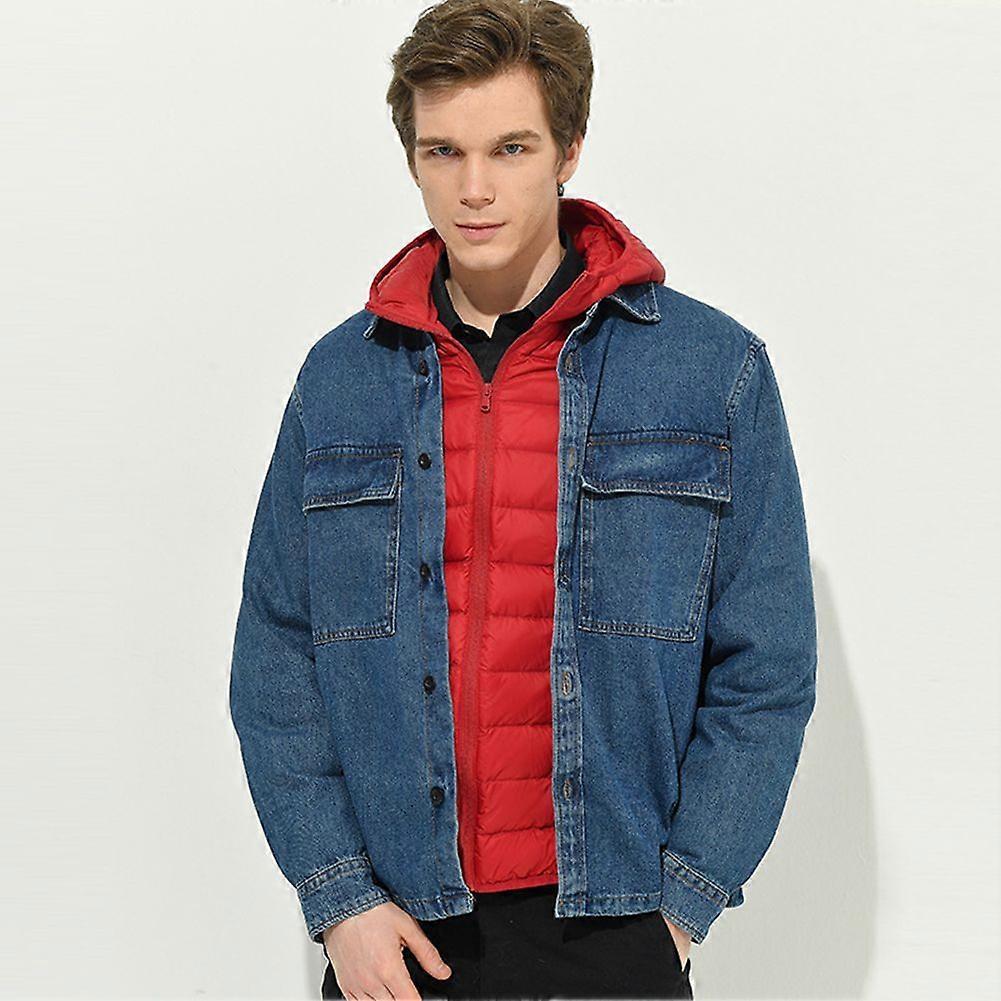 Men's Puffer Jacket Lightweight  Warm Down Jacket Hooded  Winter Coat