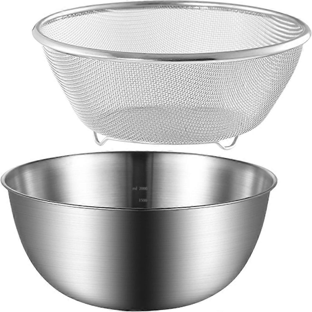 Rice Strainer Fine Mesh Stainless Steel Basin for Home 1Set Multi Functional