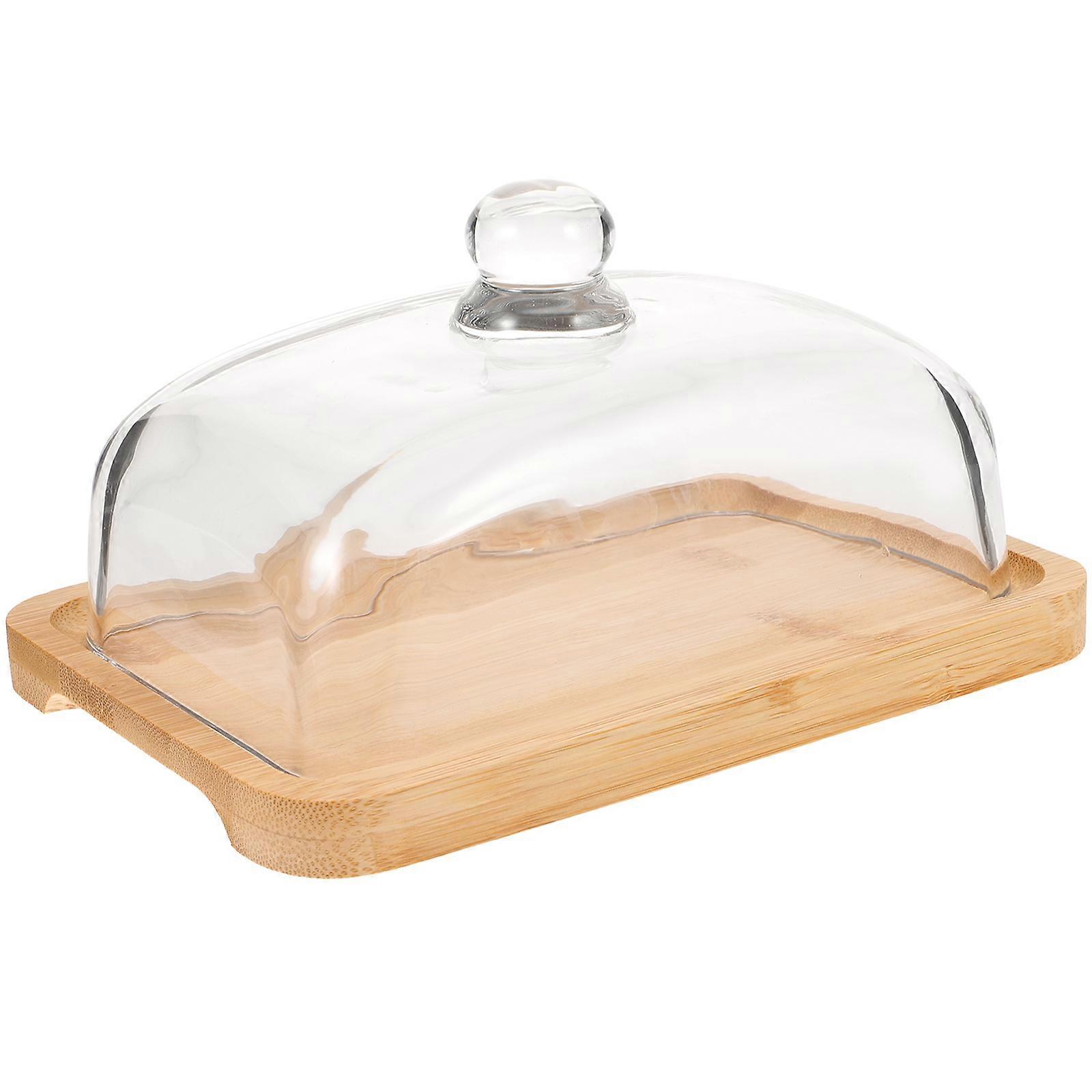 Dessert Dish With Lid Butter Tray Outdoor Events Orange 7.2×5.0×3.7in Dustproof 1Pcs