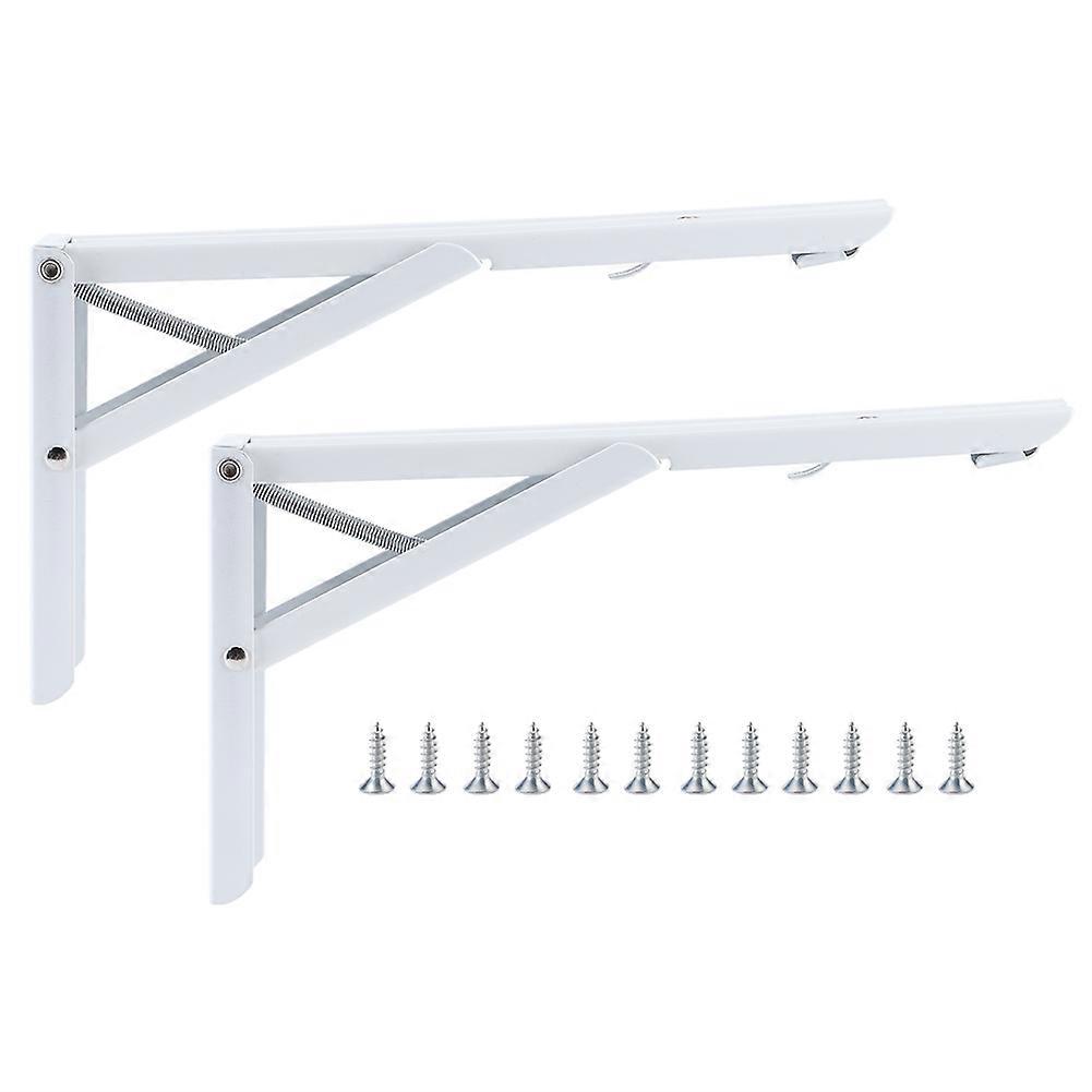 2PCS Triangular Folding Brackets Wall Shelf Table Support Metal Heavy Duty Fixing Bracket