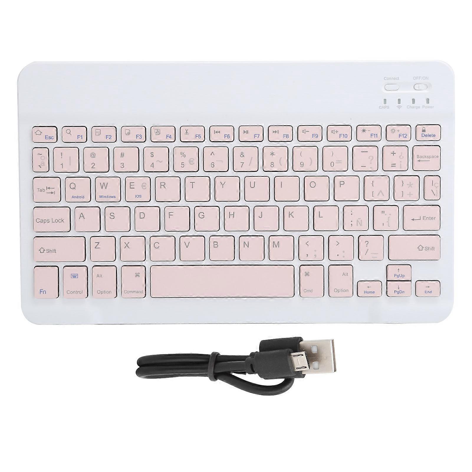 Portable Mini Wireless Bluetooth Keyboard Spanish for Ipad/Samsung/Xiaomi/Huawei Tablet PC
