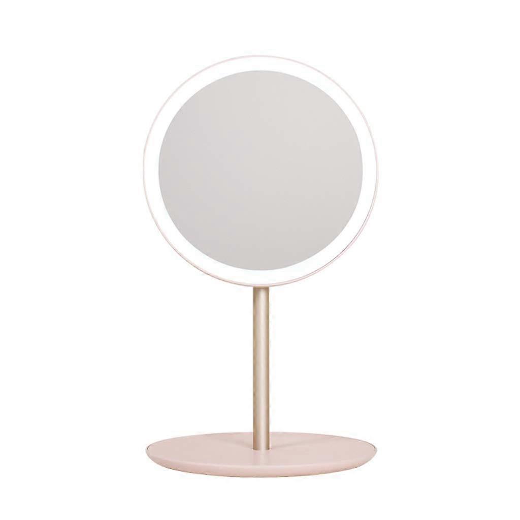 LED Makeup Mirror with Stand, Double Sided Illuminated Cosmetic Mirror with Stand, Touch Button Adjustable Light, Wired or Wireless