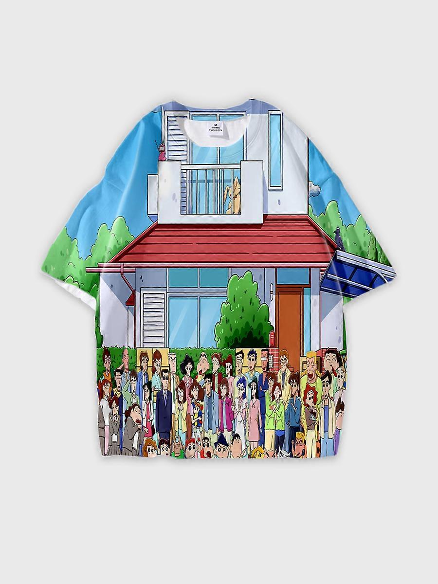 T-shirt round neck Pattern loose short sleeve JW03