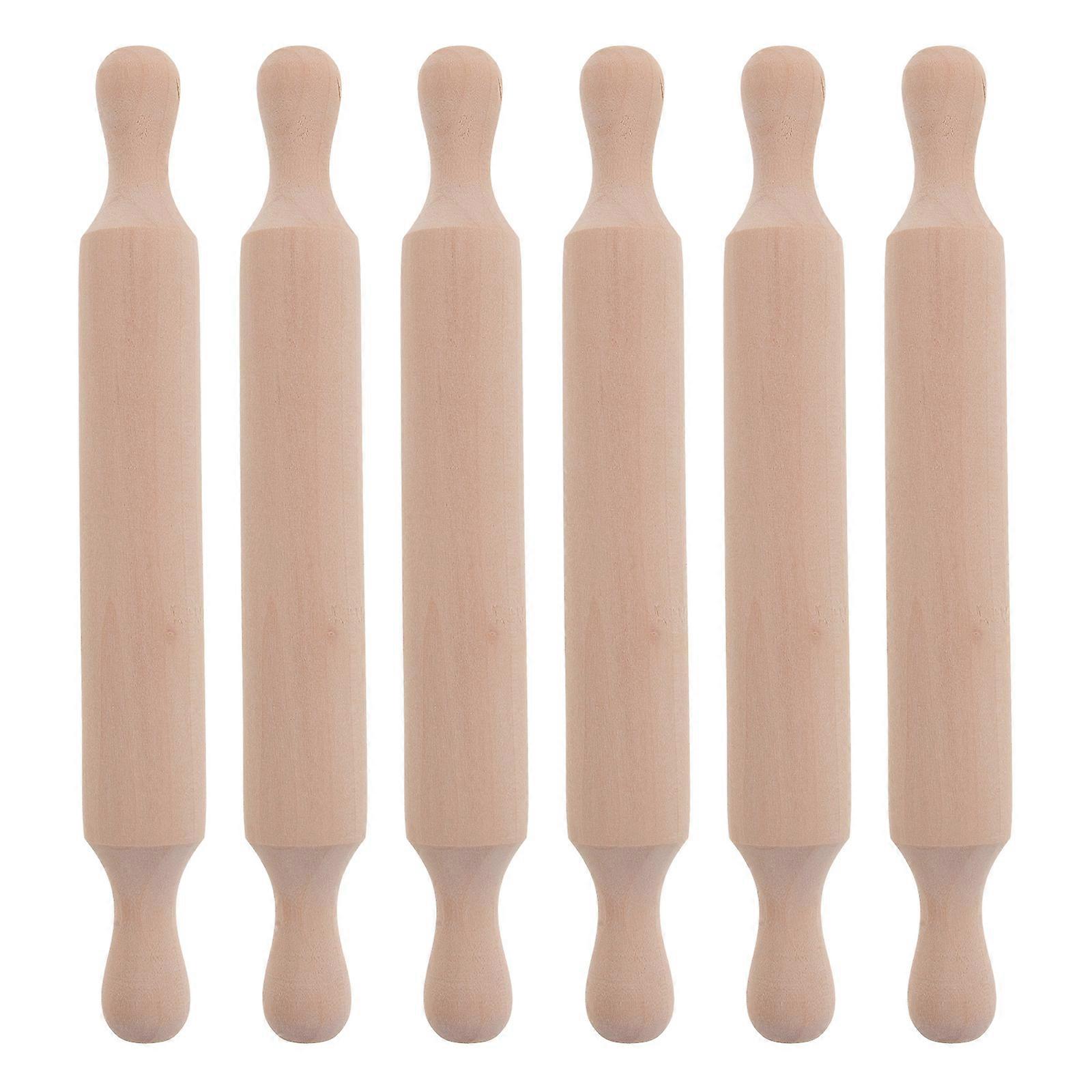 DIY Baking Rolling Sticks Children Plaything Role Play Assorted Color 7.86X0.86X0.86in 6Pcs