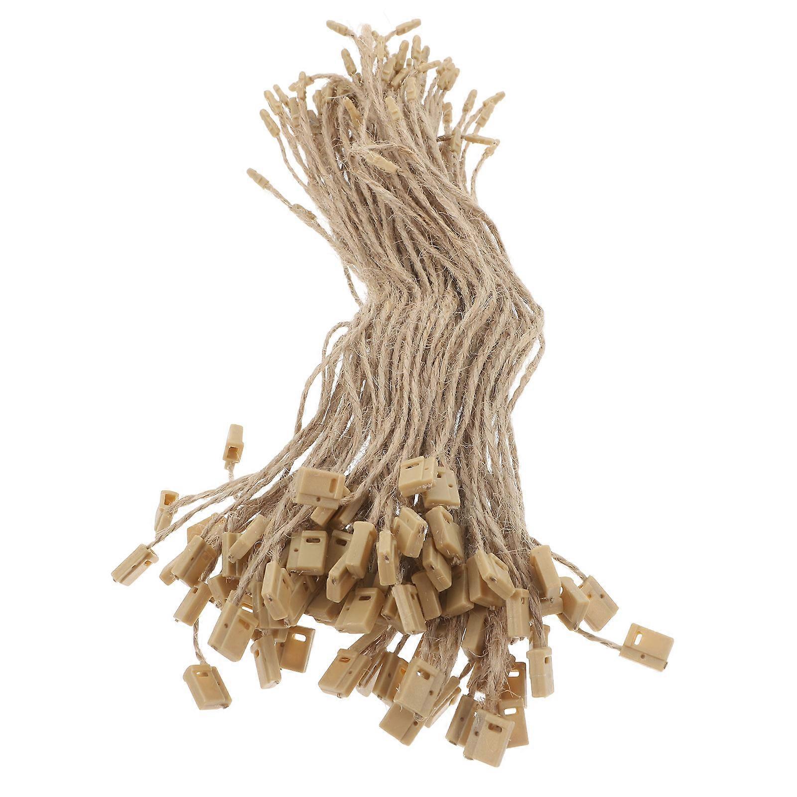 Rope For Tree Ornaments Hang Tag Fasteners Hemp Twine String Design 20cm Light Brown 100Set