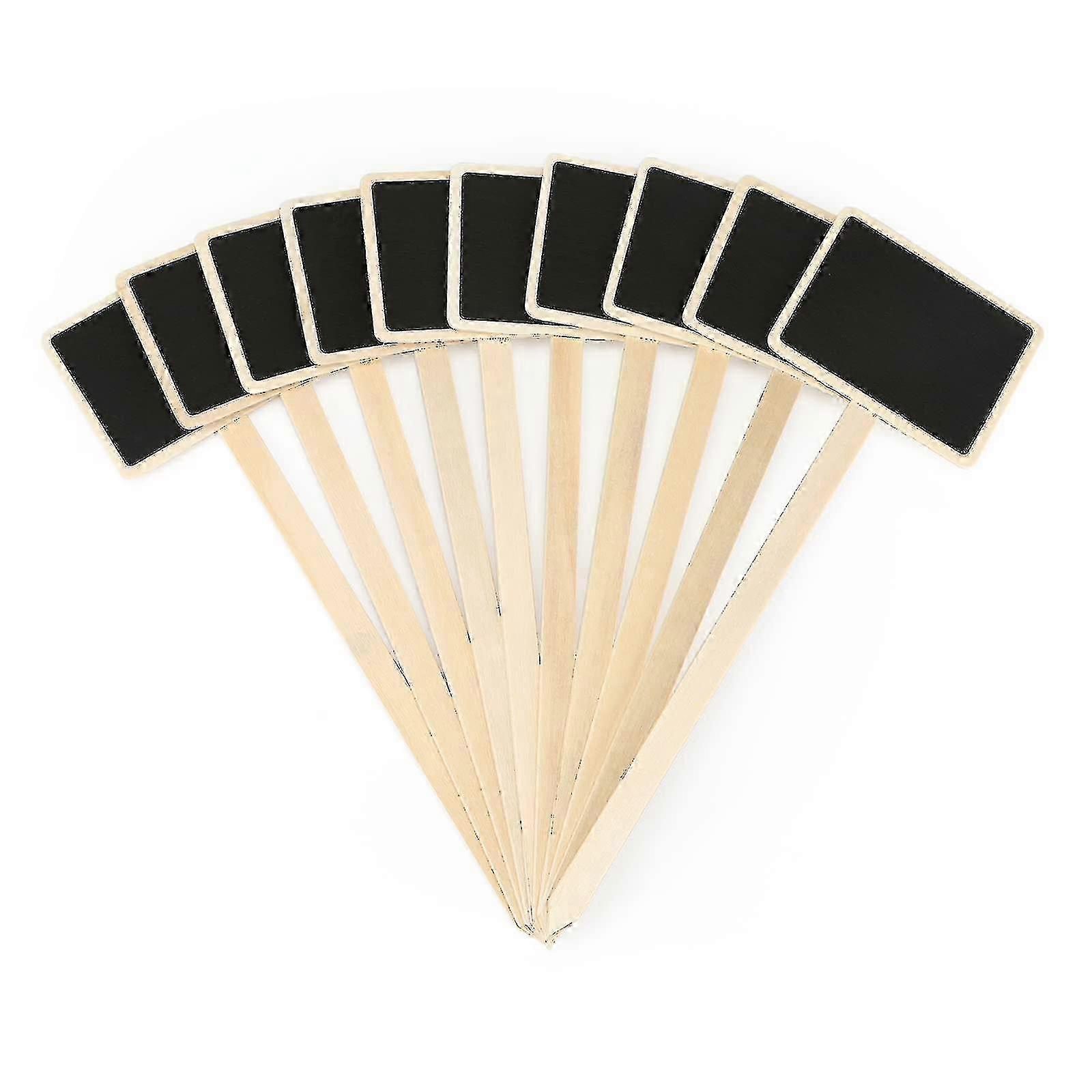 20pcs Black Wooden Plant Labels Rectangular Board Markers Tags