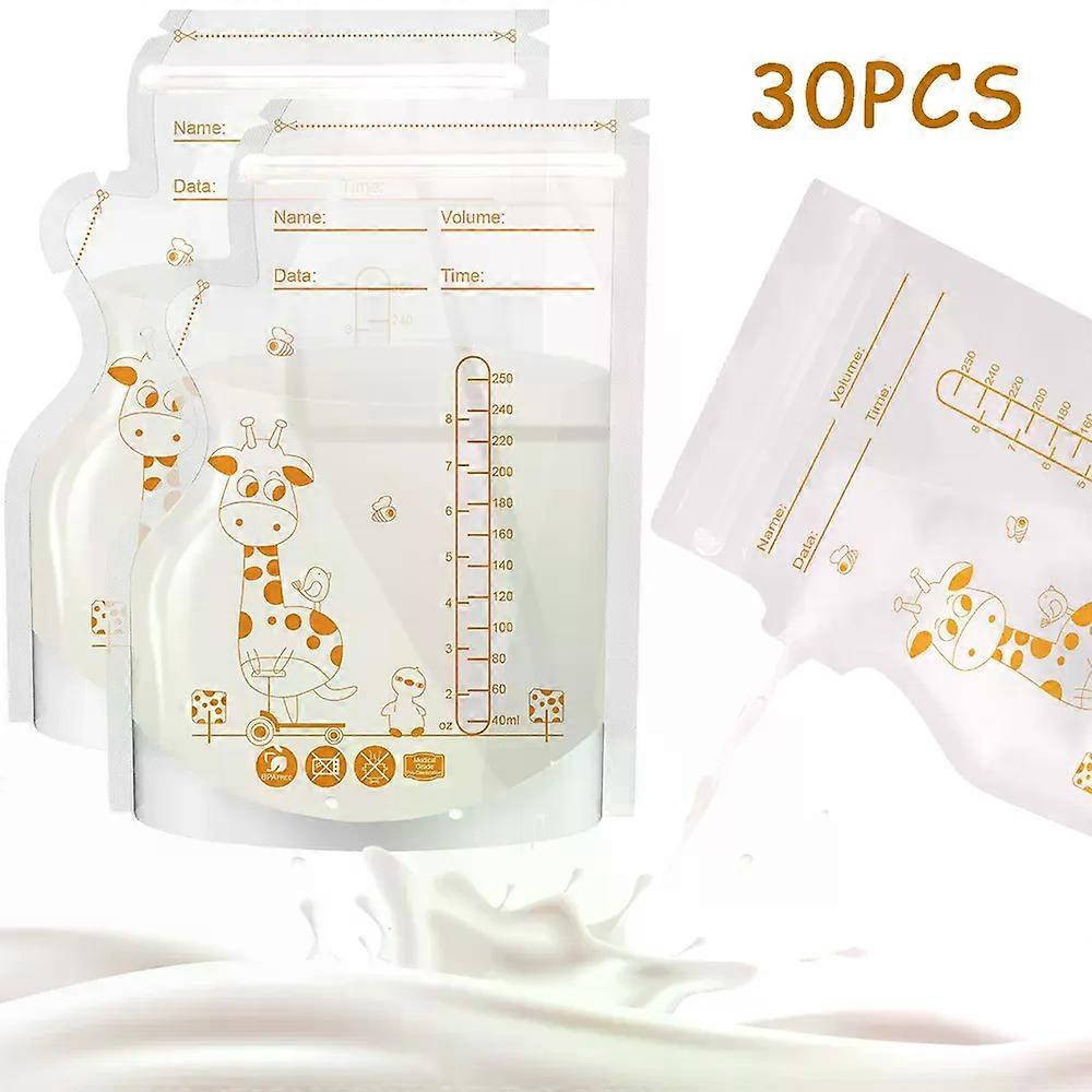 Πακέτο 30/60 250ml Σακούλες αποθήκευσης γάλακτος χωρίς BPA Ασφαλείς σακούλες κατάψυξης μητρικού γάλακτος και παιδικών τροφών για εύκολη σίτιση κόλλα