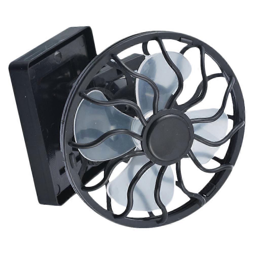 Solar Powered Energy Saving Fan with Clamp, Black, Easy Install for Home, Office, Dormitory