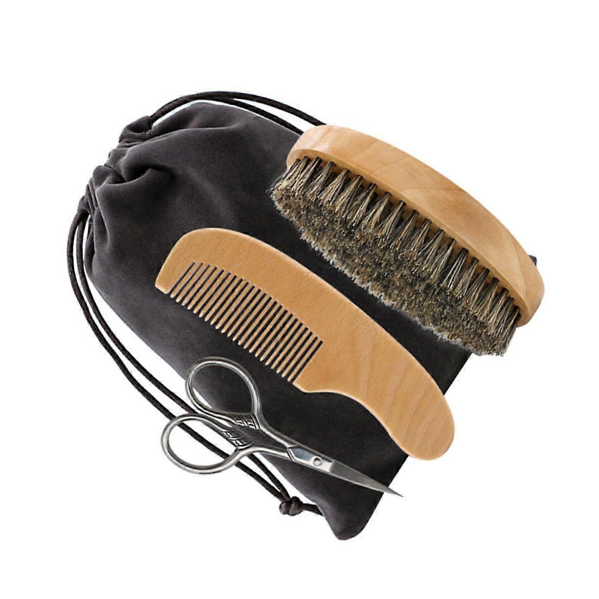 1 Men's Beard Care Set, Beard Brush with Bristles, Beard Brush, Men's Grooming Kit, Shaving Tools for Men, Beard Shaving Tool, Men's Beard Care Set