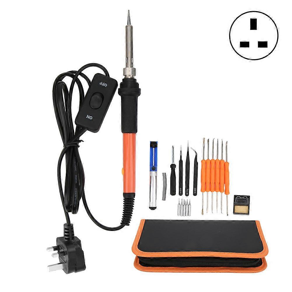 20Pcs Electric Soldering Iron Set Temperature Adjustable with Switch Welding ToolsAC220V UK Plug