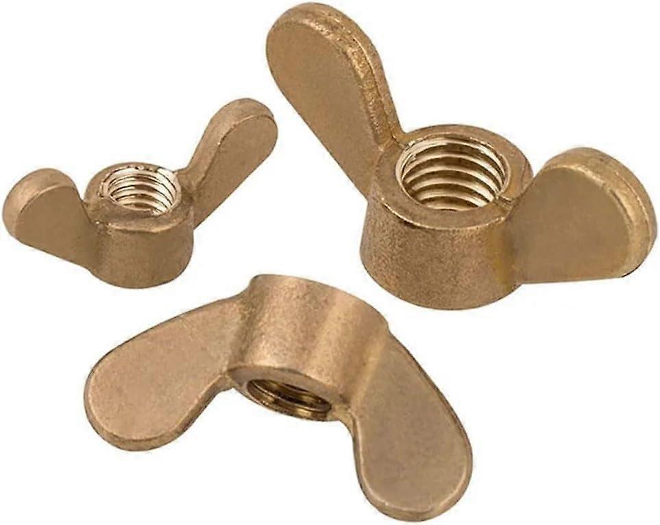 Brass wing nuts handtight screw fasteners (5pcs, M4)