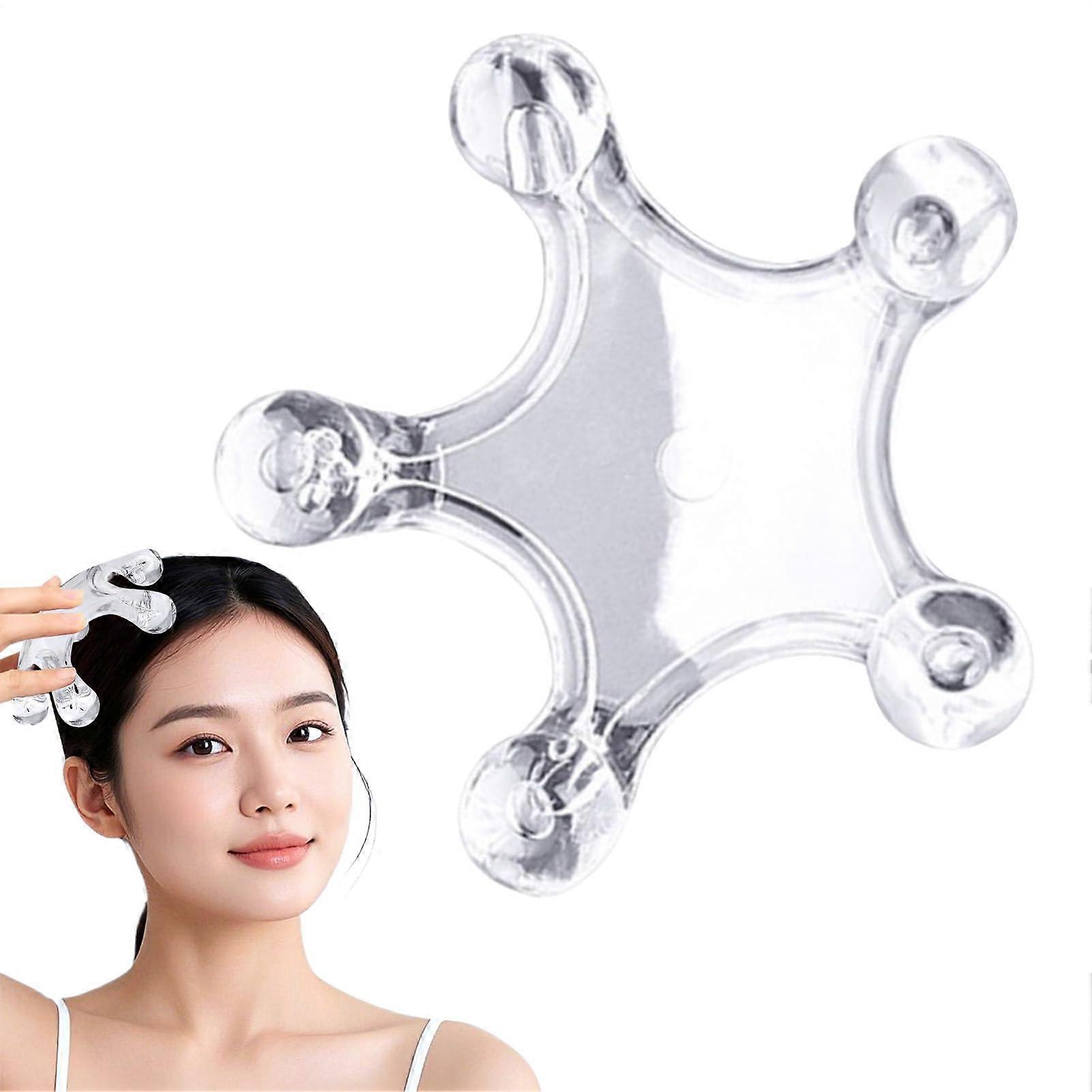 Handheld Massage Tool with Rolling Design and Trigger Point Support for Back, Arms, Shoulders - Portable Relaxation Aid, Transparent