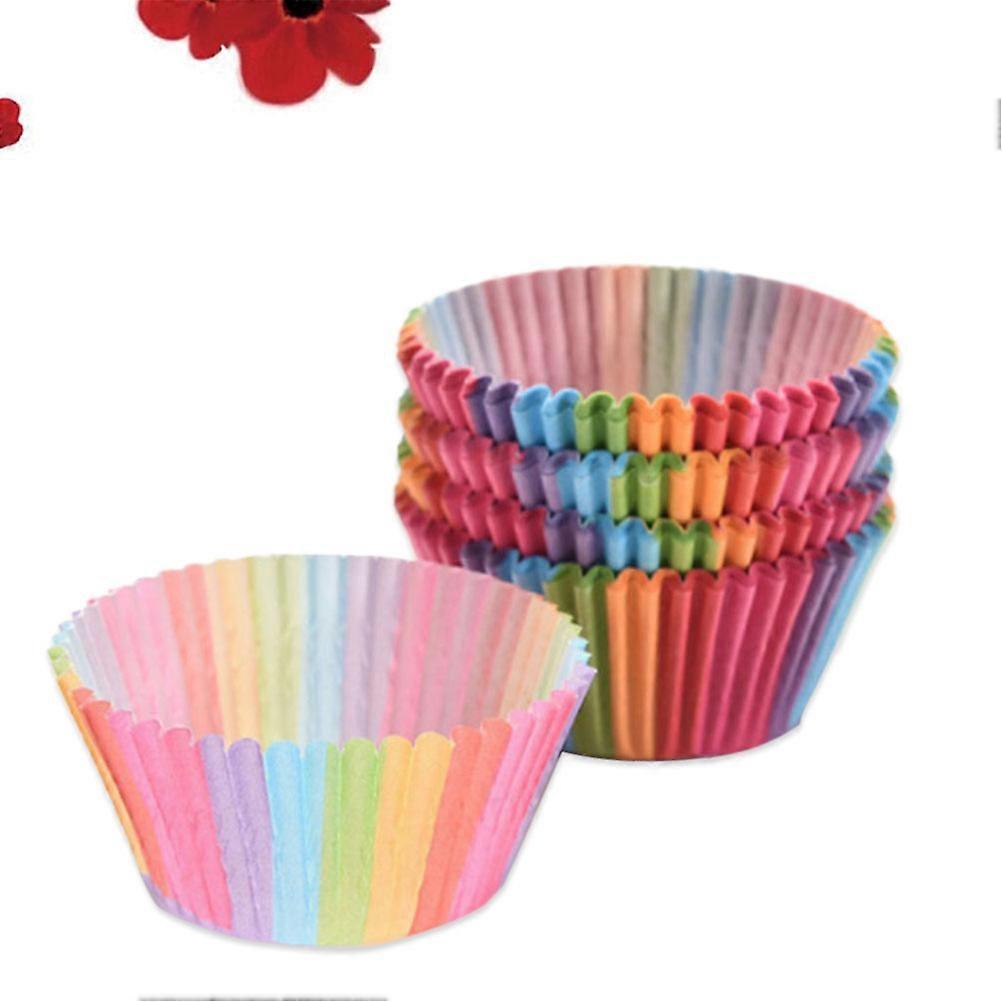 Here's a polished and professional product description for your Rainbow Cupcake Baking Liners:
**100pcs Rainbow Cupcake Baking Paper Cups –