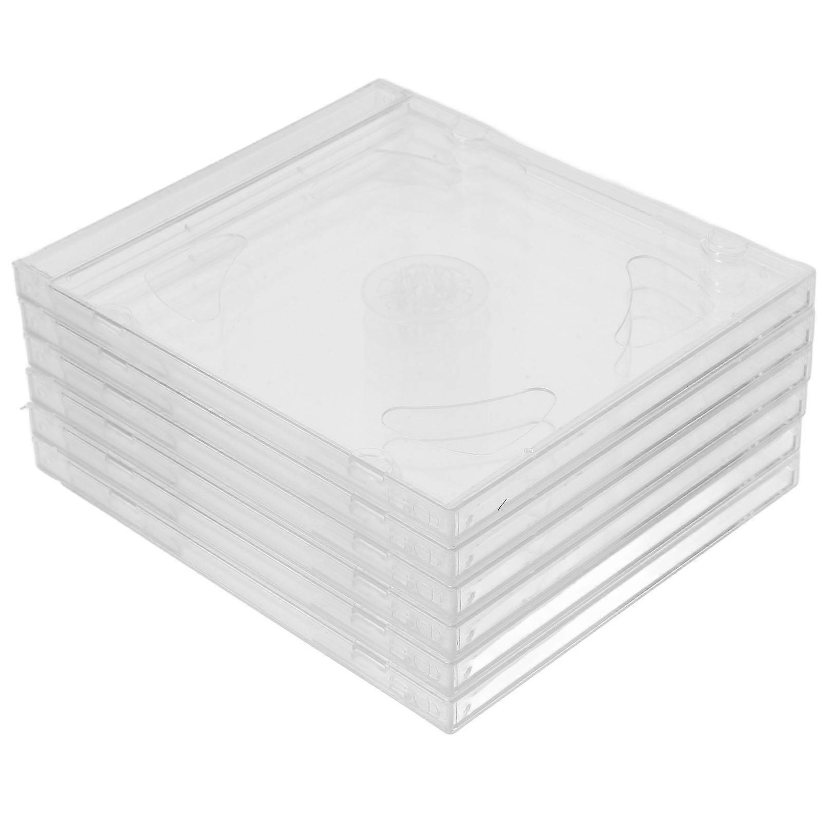 6pcs Clear CD Jewel Cases Double Disc Holders Transparent Acrylic CD Box with Jewel Display Case for CD and DVD Storage