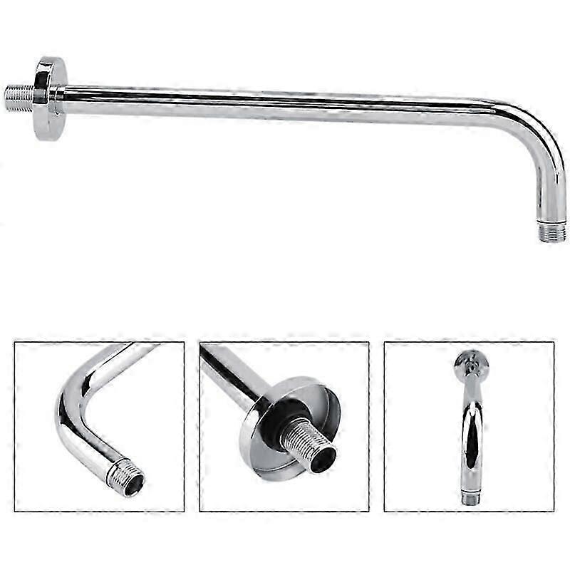 Extra lång duscharm i rostfritt stål, väggfäste, kromfinish