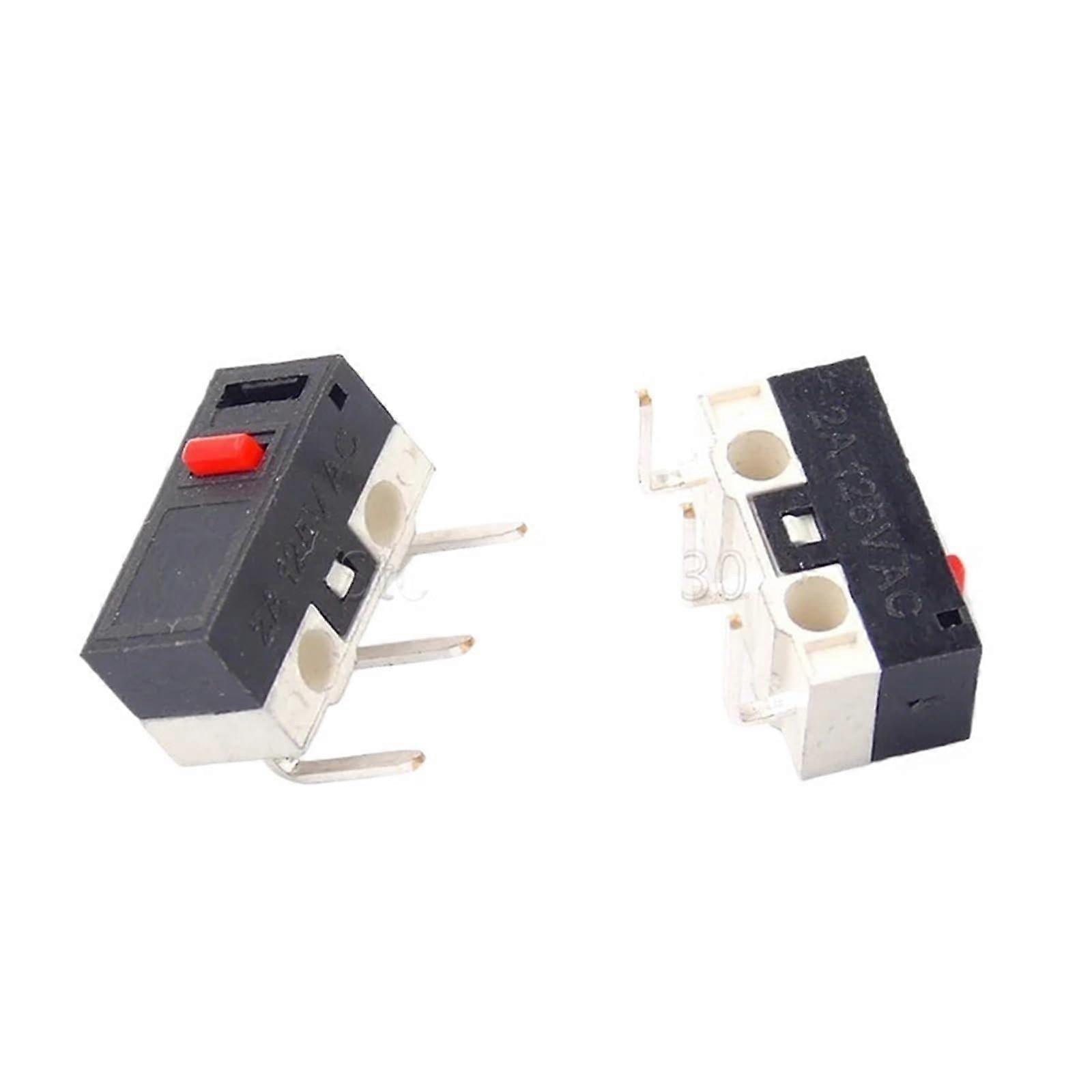 10 pieces mouse switch right angle 90 degree bent pin 1A 125VAC micro switch 3 pins small push button switch