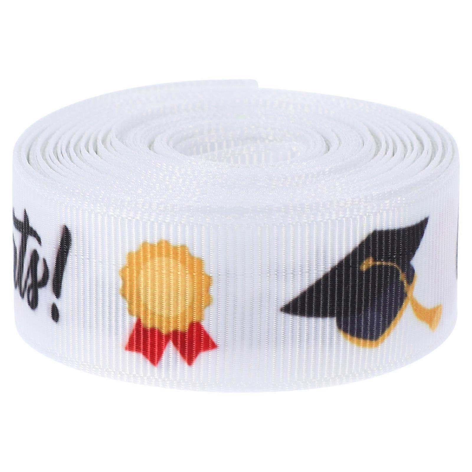 Graduation Ribbon Polyester Gift Wrapping Ribbon for Party 1 Roll