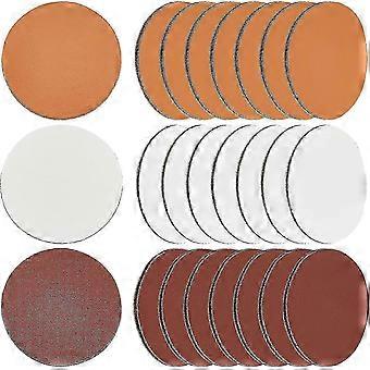 60 étiquettes rondes vierges en cuir PU, 40 mm, double surface vierge pour loisirs créatifs