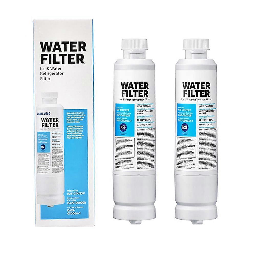 2 x Microfilter DA2900020B Replacement Fridge Water Filter Compatible with DA2900020B, DA9708006A1, HAFCIN/EXP