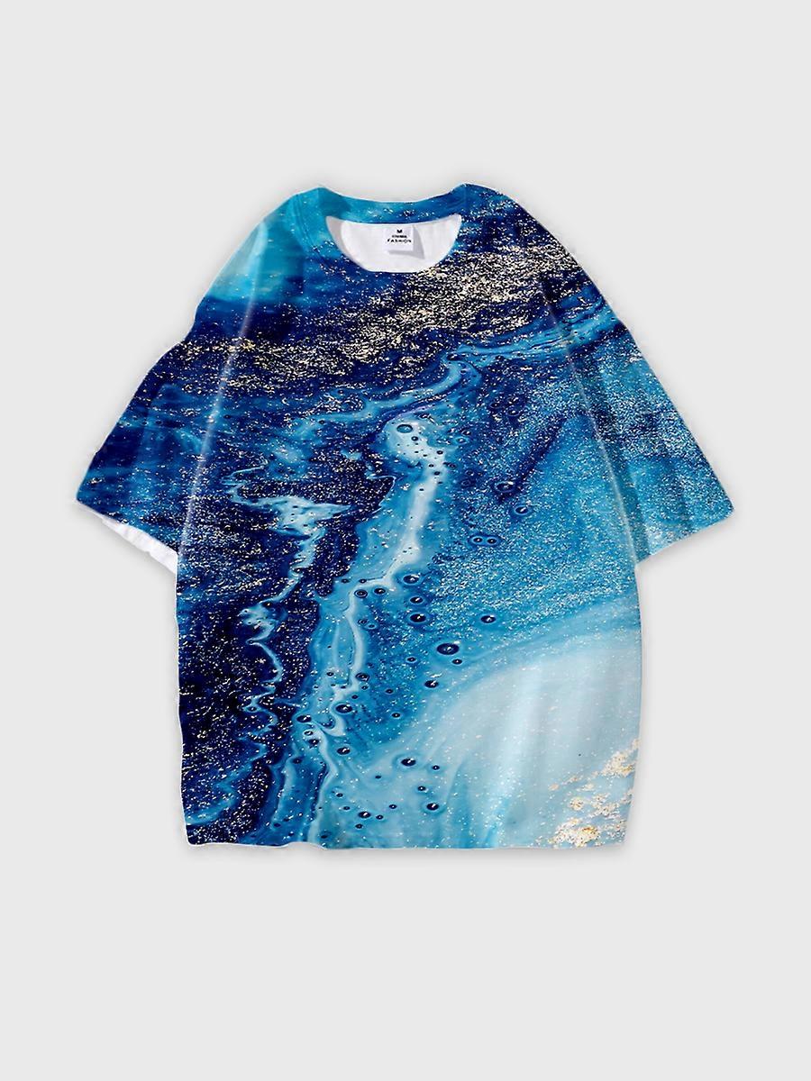 T-shirt round neck Pattern loose short sleeve B405