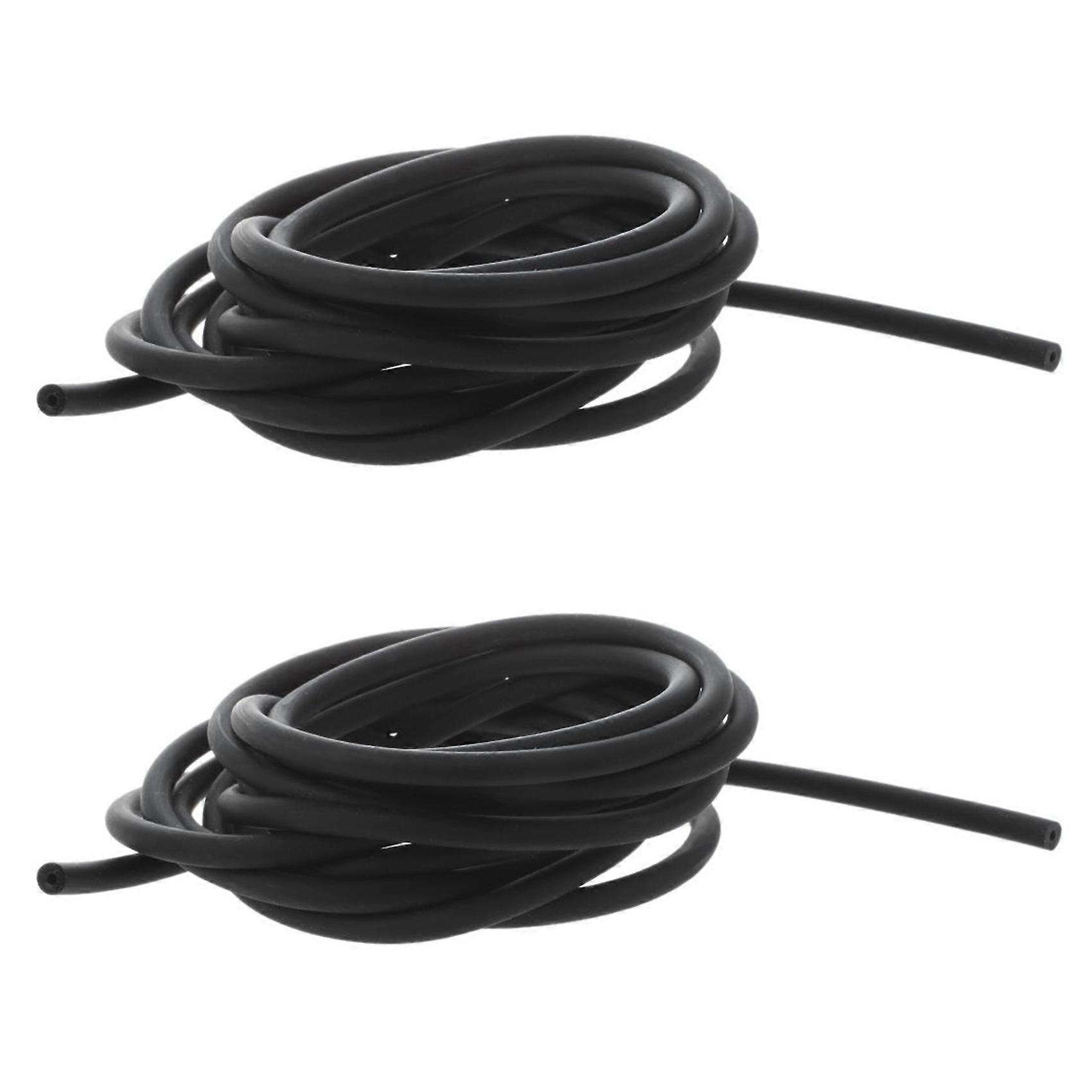 2X Tubing EXercise Rubber Resistance Band Catapult Dub Elastic, Black 2.5M