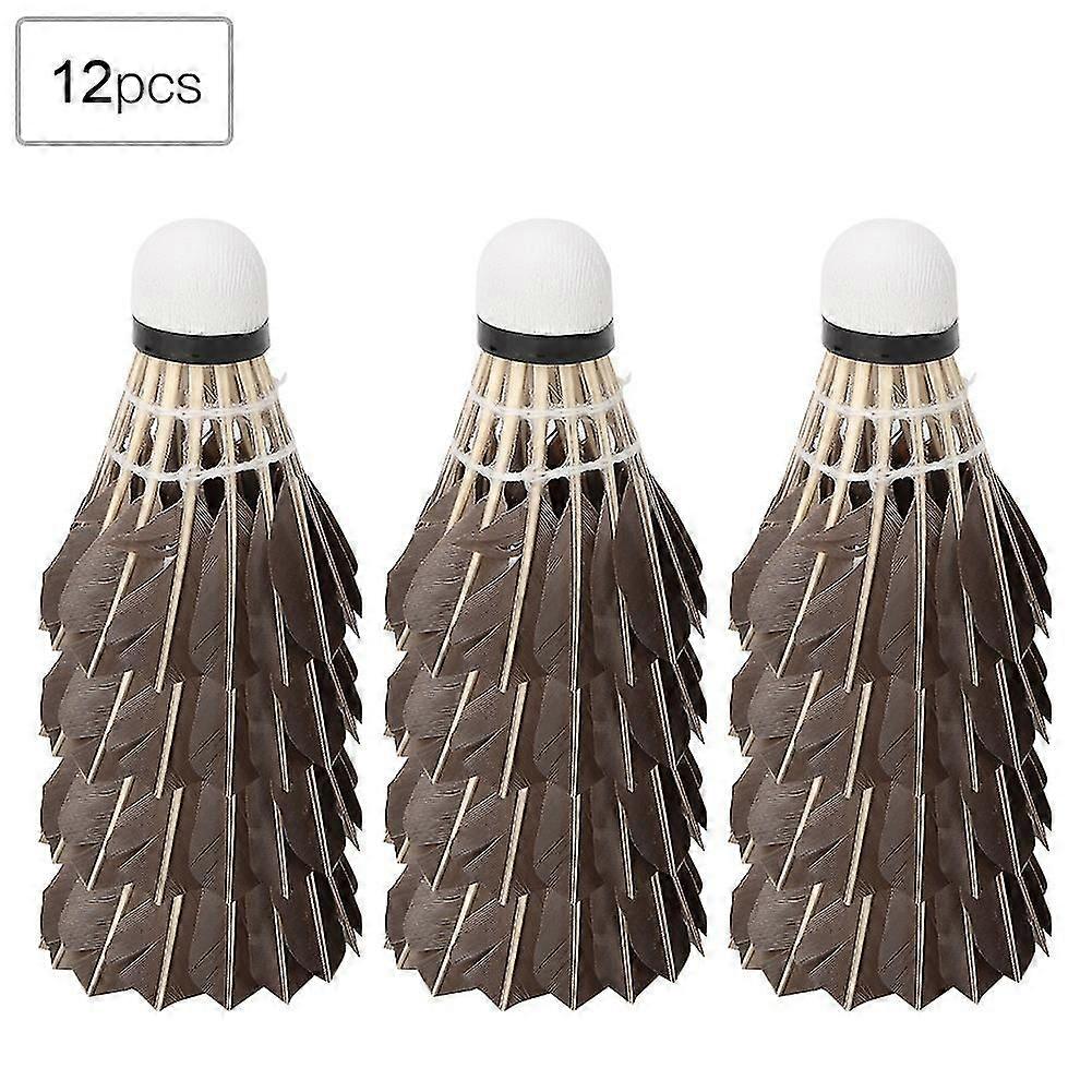 12 ADET Yüksek Hızlı Kaz Tüyü Badminton Topları Shuttlecocks Açık Kapalı Eğitim-İyi