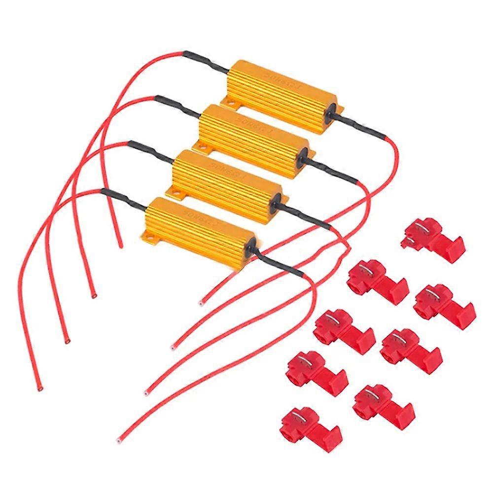4pcs LED Indicator 50W 6 Flash Rate Relay Turn Signal Load Resistor Bulbs Ballast