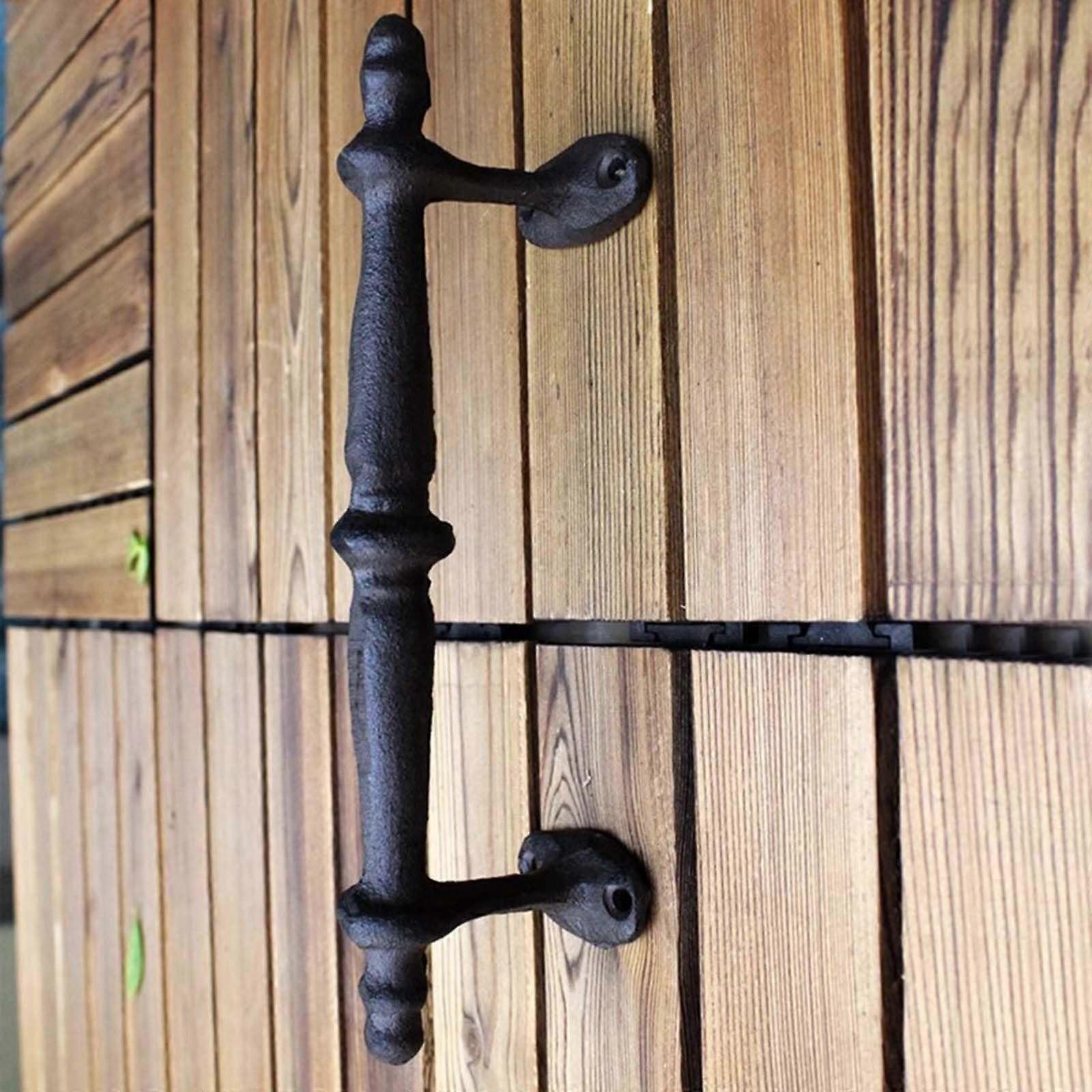 Door Knobs Rustic Cast Iron Barn Door Handles - Gate Handle For Cafe Castle Garden Includes Fittings