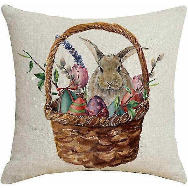 Easter Egg Bunny Printed Pattern Pillow Sofa Throw Pillow Case Party Decor Easter Decorative Pillow