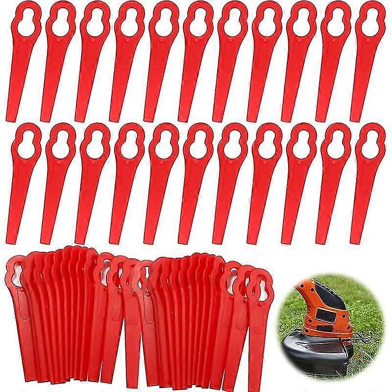 Red Plastic Grass Trimmer,60pcs Cutter Blades,Plastic Cutter Blades,Plastic Lawn Mower Blades, Lawn Mower Accessories,Replacement Plastic Blades for G