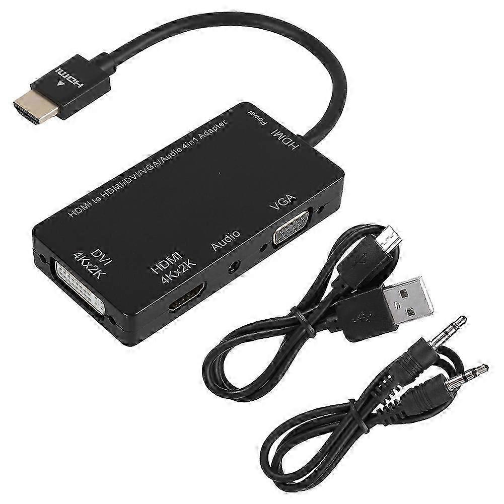 2025 CableDeconn HDMI to DVI 4K/VGA/HDMI 4K/Audio 4-in-1 Adapter Converter Cable for PC/Phone