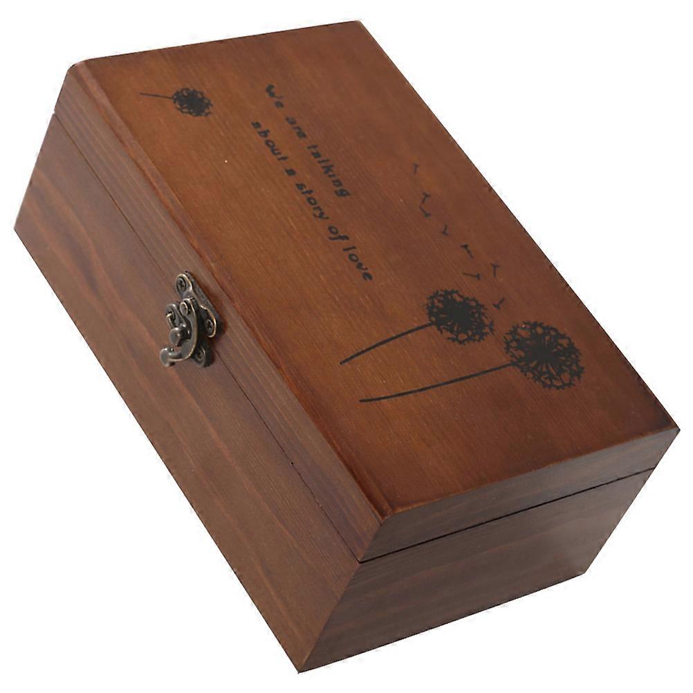 Brown Wooden Sewing Kit Box Compact Needle Storage Case Perfect for Craft Accessories 5.5x3.5x2.5 inches