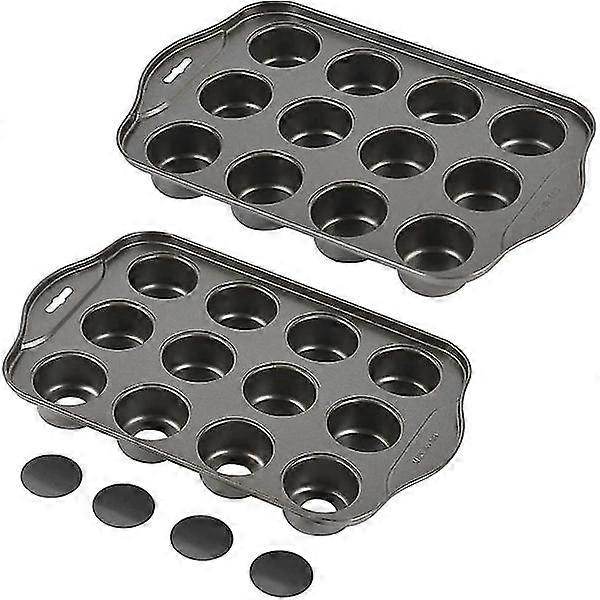 Pack Of 2 Mini Muffin Cheesecake Tins With Removable Bases