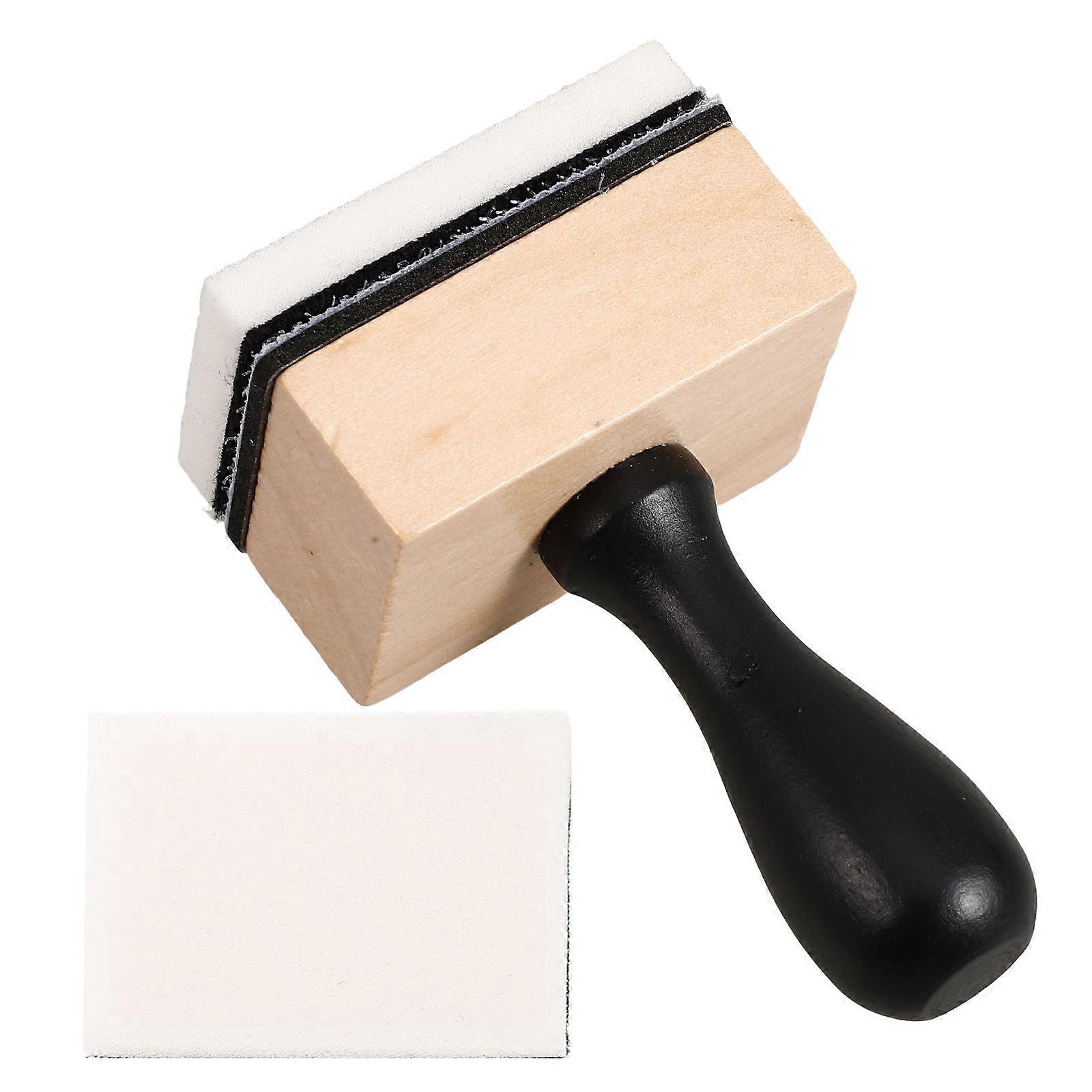 Small Label Maker for Daily Use with Wood and Sponge Design Khaki Color 2 Flathead Sponges